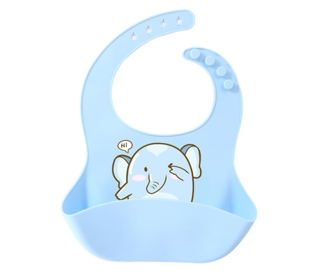 De regelbare Slabben van de Siliconebaby, Peuter het Voeden Slabben BPA Vrij met Haakgaten