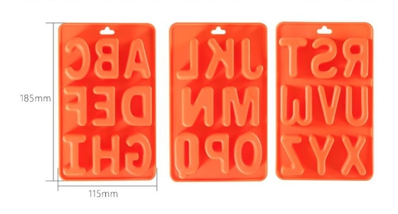 Rubber het Ijsblokjedienblad van het 26 Brievenontwerp, Flexibele Gezonde Ijsblokjedienbladen