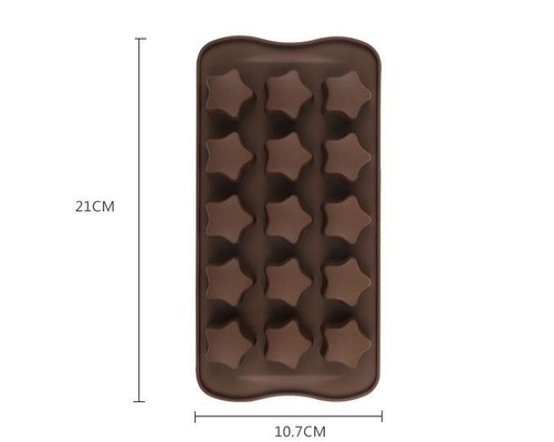 Flexibele Ster Gestalte gegeven de Vormen Ruimtebesparing 21*10.7*1.5cm van de Siliconechocolade