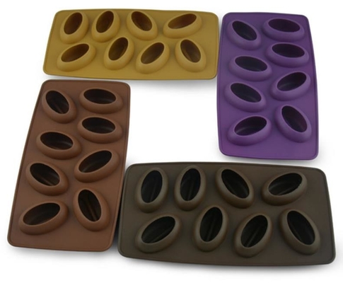 8 het Silicone van de holtedouane vormt Voedselrang, Gevormde de Koffieboon van de Ijsblokjevorm
