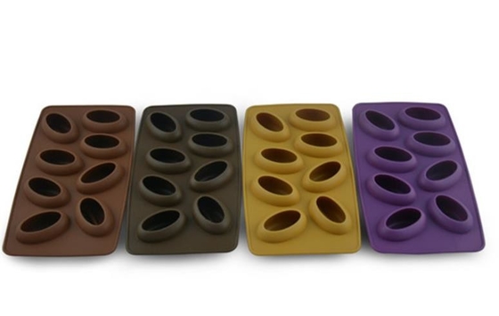8 het Silicone van de holtedouane vormt Voedselrang, Gevormde de Koffieboon van de Ijsblokjevorm