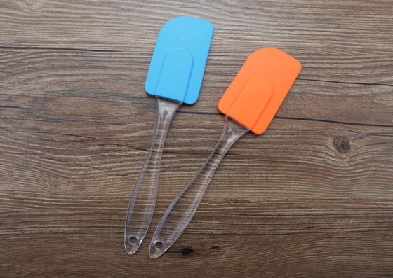 Het Siliconekeukengerei van voedselgrad, de Spatel van de Siliconeschraper met Transparant Ovaal Handvat