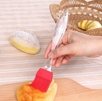 De grote van de het Voedselrang van het grootte Transparante plastic handvat Borstel van het het Siliconebaksel