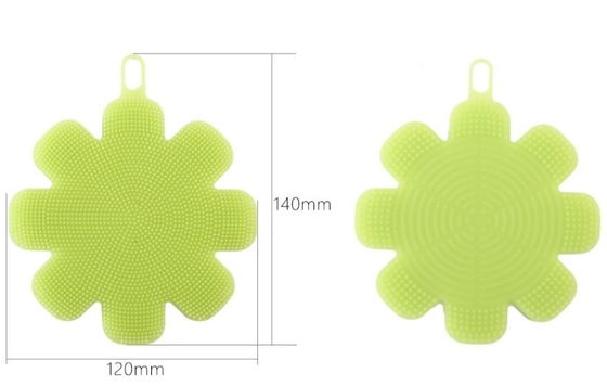 Van de het Voedselrang van de bloemvorm van de het Siliconewas de Borstelspons voor het Schoonmaken van schotels en fruit