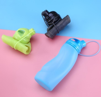 Van de het Voedselrang van BPA Vrij Openlucht de sportensilicone die waterflessen 500ML vouwen