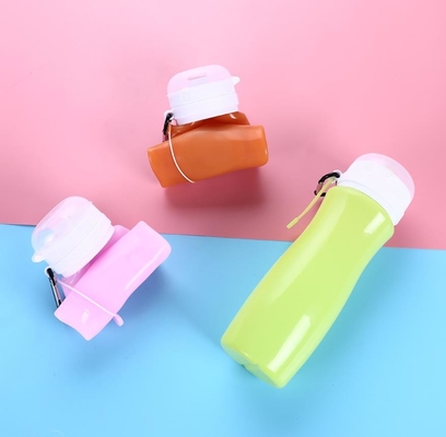 450ML-van de flessenfda van het bpa de vrije water flessen van het het siliconewater met het embleem van de douanedruk