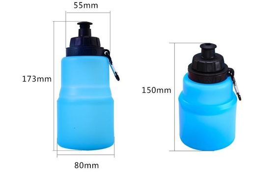 480ML de opvouwbare Rang van het de flessenvoedsel van de Siliconesport BPA Vrij met douaneembleem