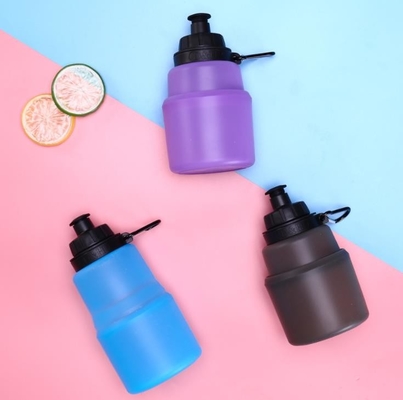 480ML de opvouwbare Rang van het de flessenvoedsel van de Siliconesport BPA Vrij met douaneembleem