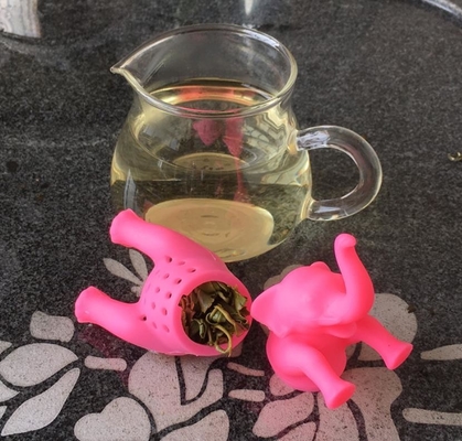 Roze van het de Rangsilicone van het Olifantsdier gevormde Voedsel Vrije de Theezeven BPA