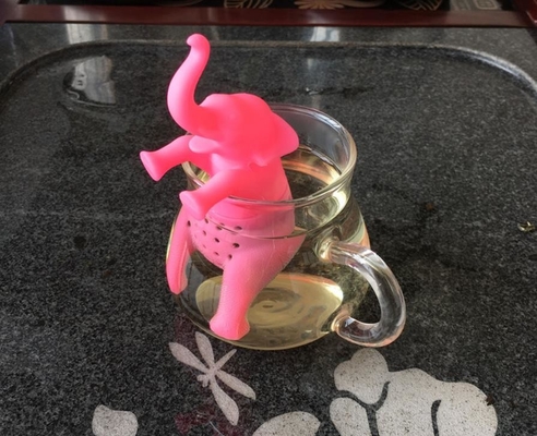 Roze van het de Rangsilicone van het Olifantsdier gevormde Voedsel Vrije de Theezeven BPA