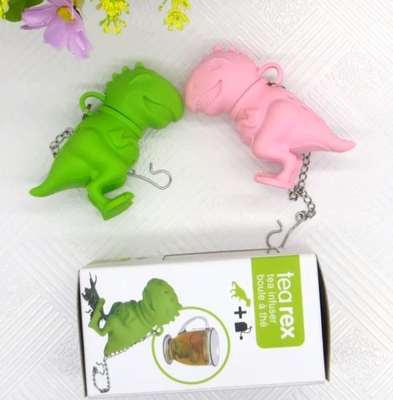 Het dinosaurus gevormde theezakje van het Ontwerpbpa Vrije FDA silicone met doospakket