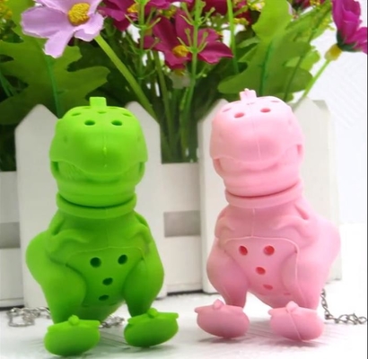 Het dinosaurus gevormde theezakje van het Ontwerpbpa Vrije FDA silicone met doospakket