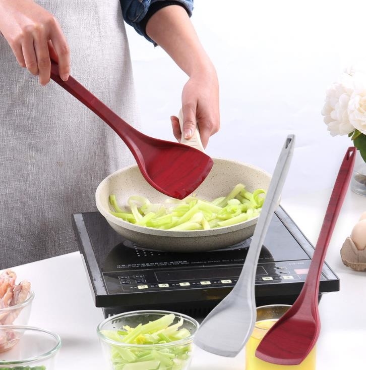 De houten van de het Voedselrang van Korrelstijlen van de het Siliconekeerder Kokende Hulpmiddelen voor Non-stick pan